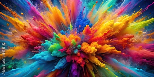 Vibrant and dynamic colorful paint explosion abstract background