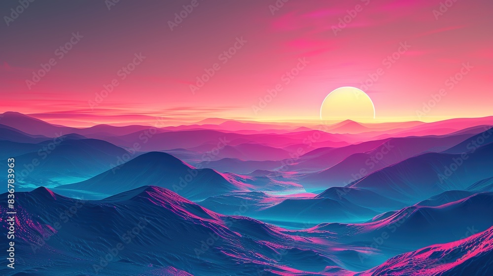 Minimalist Landscape: Tranquil Mountain View Computer Wallpaper Minimalist Landscape: Tranquil Mountain View Computer Wallpaper