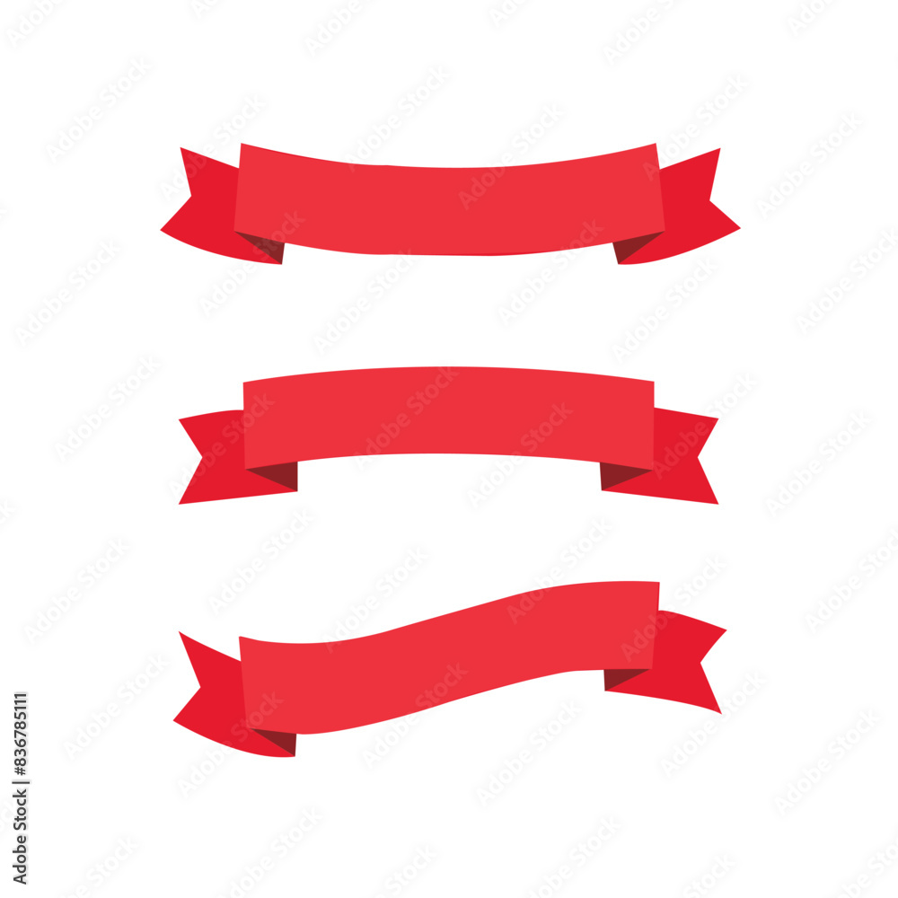 set of red ribbons set of red ribbons
