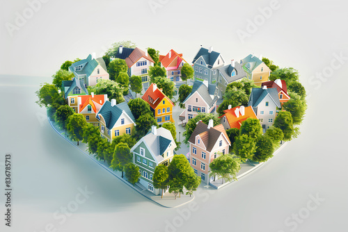 ハート型の街並み風景