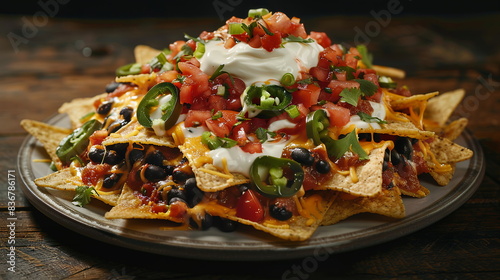Wallpaper Mural Loaded nachos topped with melted cheese, jalapenos, sour cream, and salsa. Torontodigital.ca