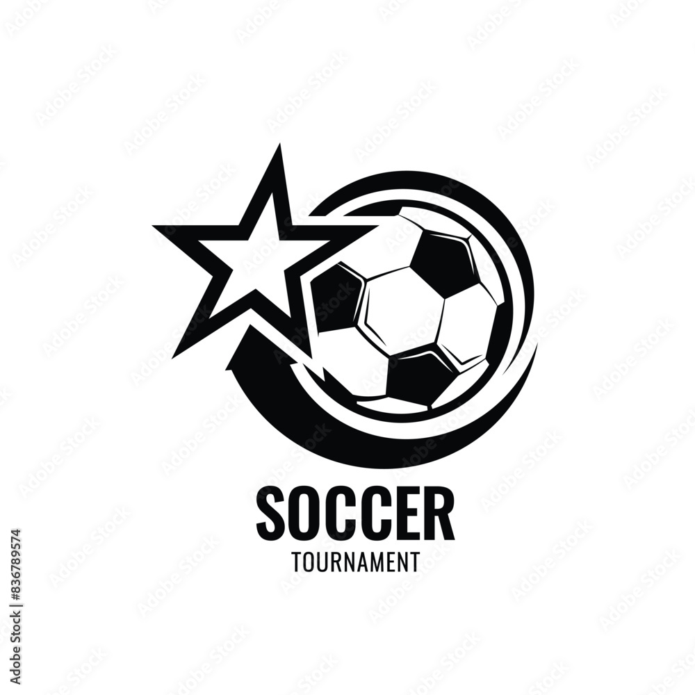 Obraz premium Soccer ball football tournament icons. Symbol or emblem. vector illustration
