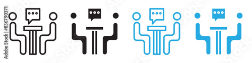 Consulting icon set featuring strategy, collaboration, and business management symbols for corporate use