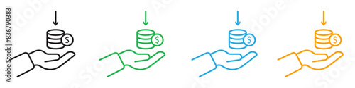 Borrower icon showcasing financial loan agreements and money transactions, ideal for banking and investment designs