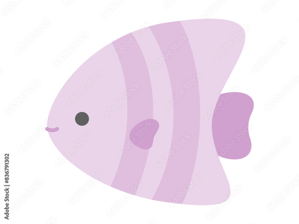 エンゼルフィッシュのベクターイラスト素材_紫色の魚 エンゼルフィッシュのベクターイラスト素材_紫色の魚