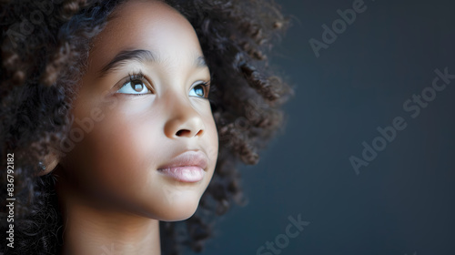 Rubbing a young beautiful girl from a copy space. AI Generated