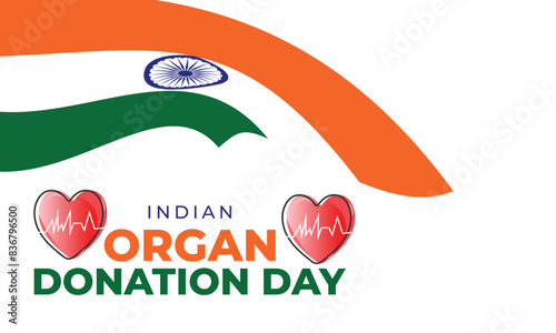 Indian Organ Donation Day. background, banner, card, poster, template. Vector illustration.