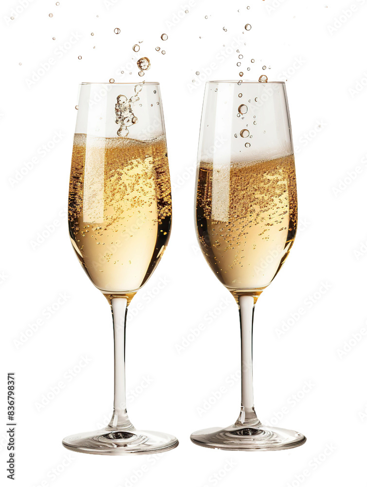 A glass of champagne isolated on white or transparent background. AI Generated. A glass of champagne isolated on white or transparent background. AI Generated.