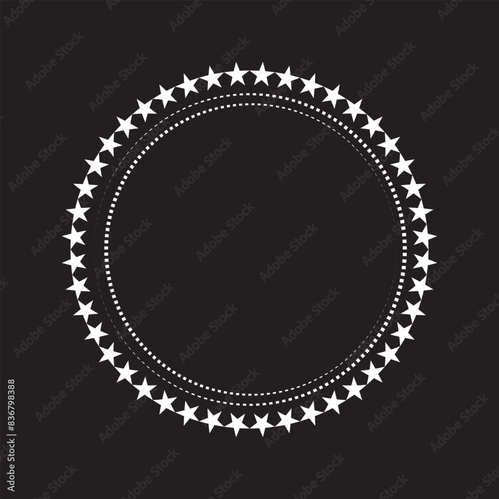 Stars in circle icon template black color editable. Stars in circle symbol vector sign isolated on white background.  eps10