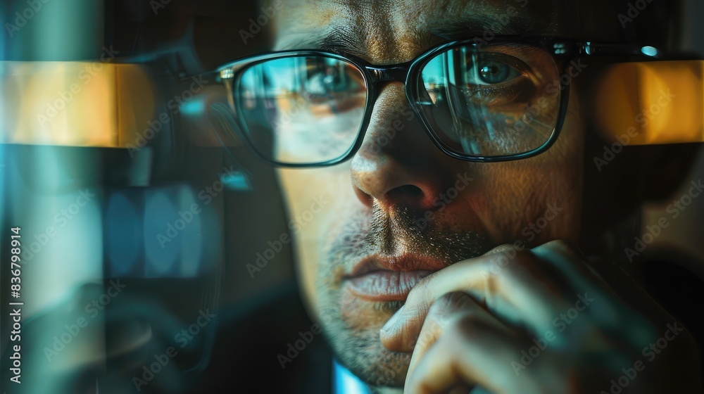 Businessman with a calm and collected look, handling a complex situation Businessman with a calm and collected look, handling a complex situation
