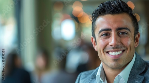 Businessman with a friendly and engaging smile, building rapport