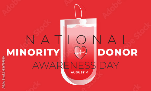 National Minority Donor awareness day. background, banner, card, poster, template. Vector illustration.