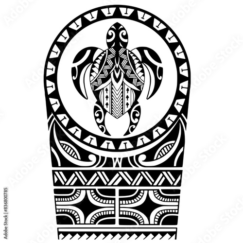 Wrap around arm polynesian tattoo design. Pattern aboriginal samoan. illustration EPS10