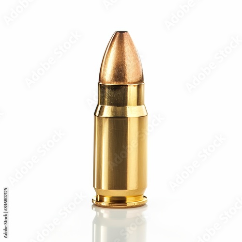 Wallpaper Mural A Single Gold-Plated Bullet on a White Background Torontodigital.ca