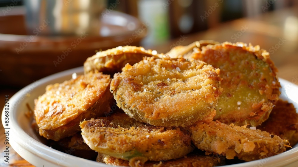 Golden Breaded Zucchini Slices on Baking Tray Golden Breaded Zucchini Slices on Baking Tray