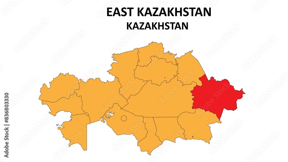 East Kazakhstan Map in Kazakhstan. Vector Map of Kazakhstan. Regions map of Kazakhstan. East Kazakhstan Map in Kazakhstan. Vector Map of Kazakhstan. Regions map of Kazakhstan.