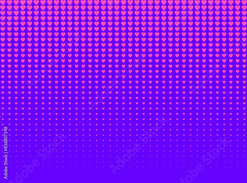 Pink heart halftone pattern vector background