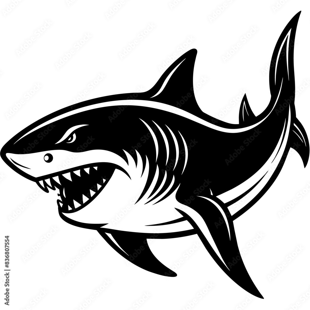 Black and White Illustrations of Sea Creatures and Fish, silhouette illustrations of various sea creatures in hand drawn style Black and White Illustrations of Sea Creatures and Fish, silhouette illustrations of various sea creatures in hand drawn style