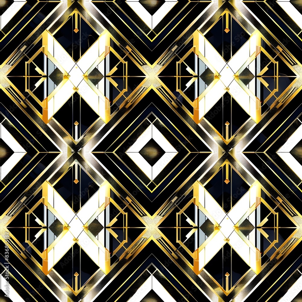Radiant Diamond Compositions Ensconced within a Stunning Art Deco Inspired Geometric Pattern Framework Radiant Diamond Compositions Ensconced within a Stunning Art Deco Inspired Geometric Pattern Framework