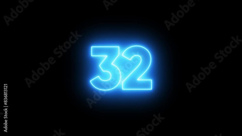 4K Blue Neon 60s Countdown Clean photo