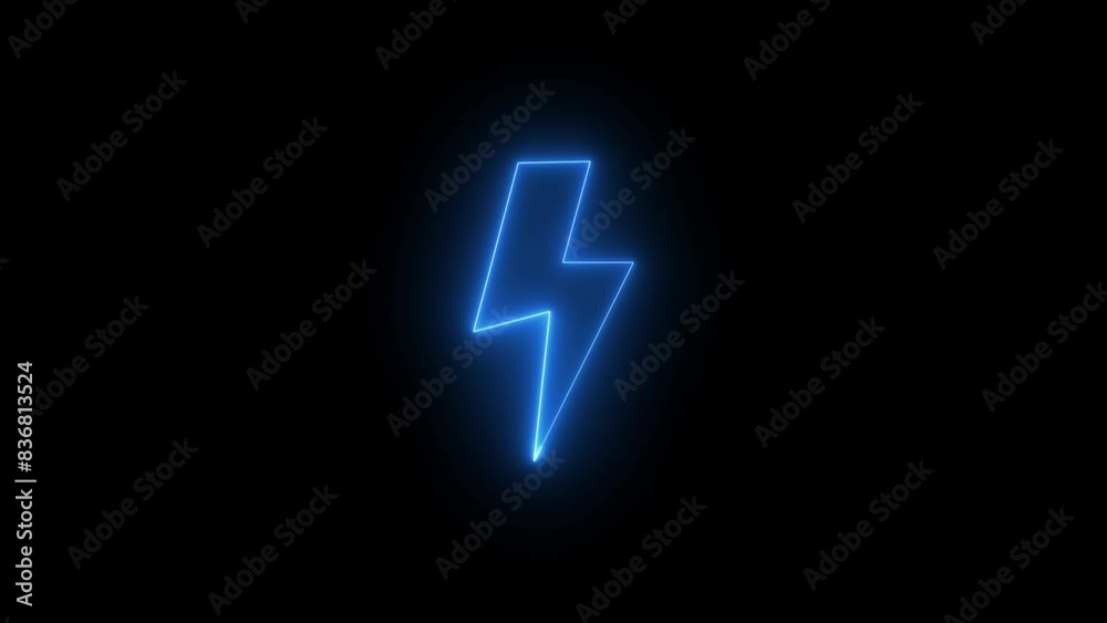 Abstract neon battery charging icon . neon lightning bolt, glowing sign. Abstract neon battery charging icon . neon lightning bolt, glowing sign.