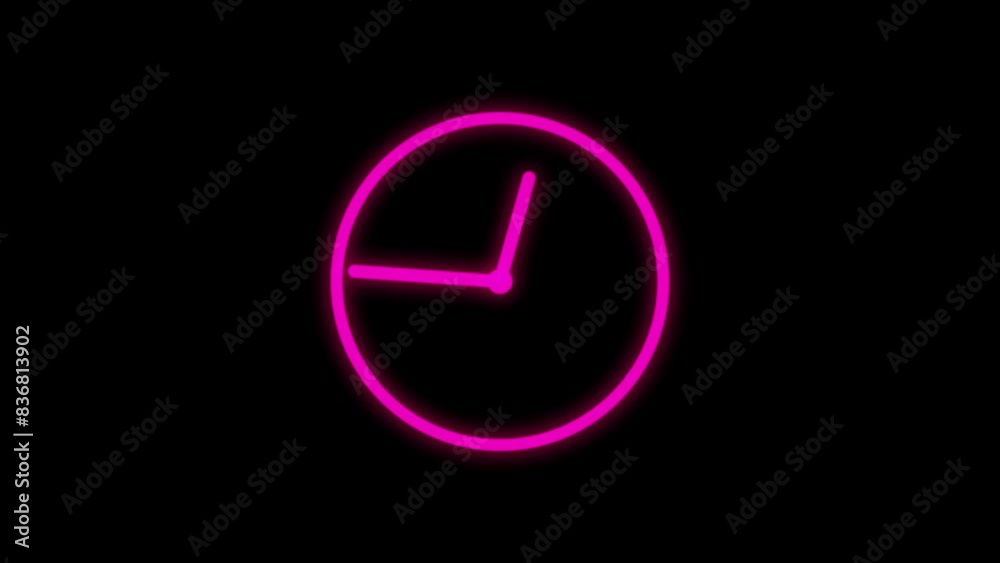 White color wall clock animation on black background. White color wall clock animation on black background.