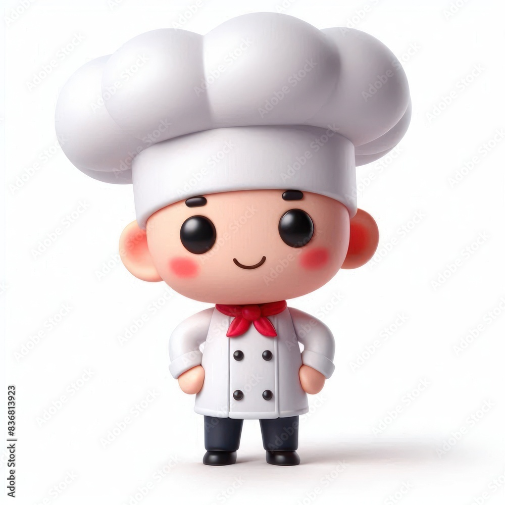 3D Cute cartoon chef character Isolated on white background 3D Cute cartoon chef character Isolated on white background