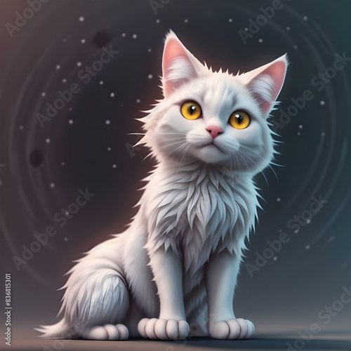 a white cat with blue eyes