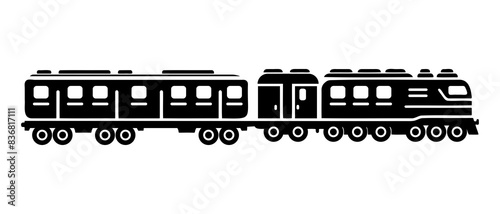 Transport vehicle train side view silhouette black filled vector Illustration icon