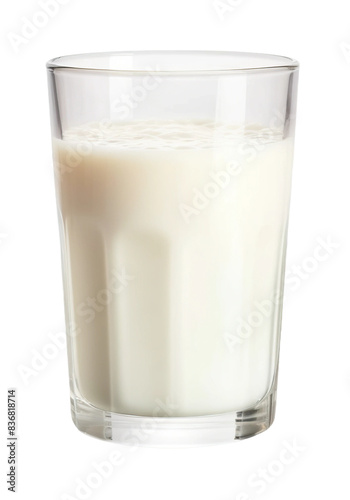 A glass of milk isolated on white or transparent background. AI Generated.