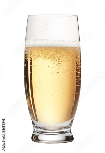 A glass of champagne isolated on white or transparent background. AI Generated.