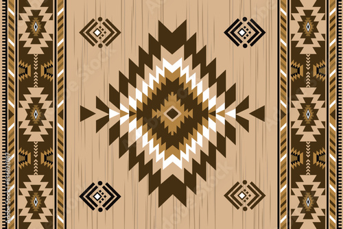Navajo tribal vector seamless pattern. Native Indian ornament. Ethnic South Western decor style. Boho geometric ornament. Vector seamless pattern. Mexican blanket, rug. Woven carpet illustration.