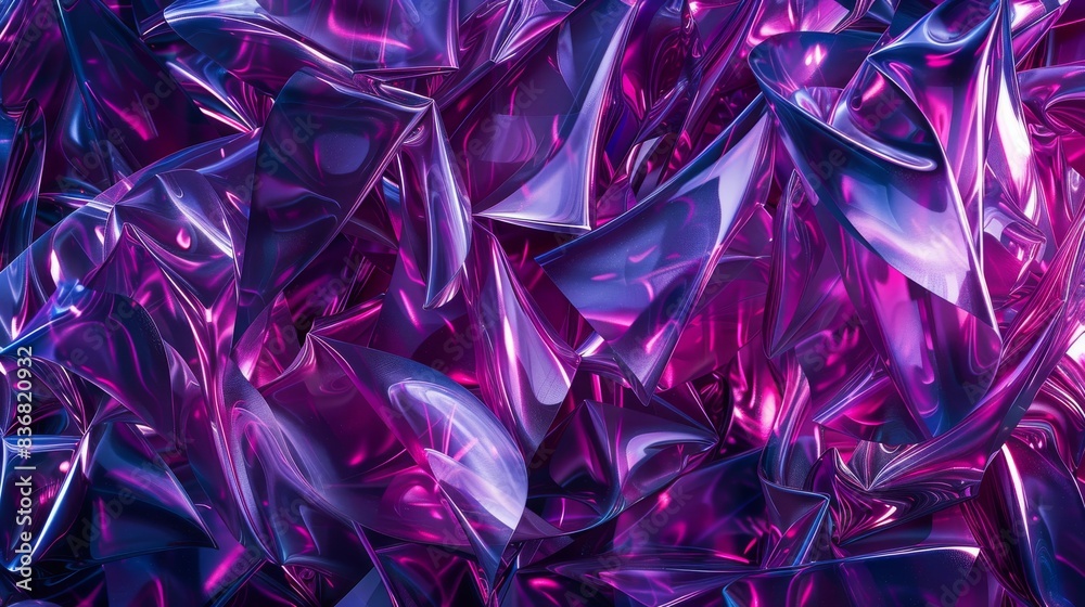 Abstract Metallic Purple and Pink Iridescent Shapes in Futuristic Design Abstract Metallic Purple and Pink Iridescent Shapes in Futuristic Design