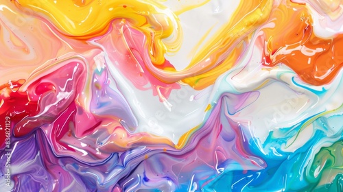 Wallpaper Mural Vibrant Abstract Paint Swirls in Bright Colorful Fluid Art Torontodigital.ca