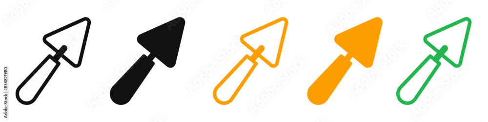 Trowel icon featuring construction and masonry tools, suitable for building, home improvement, and DIY projects