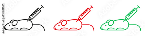 Animal testing icon featuring lab mice and test tubes, ideal for scientific research and medical experiments