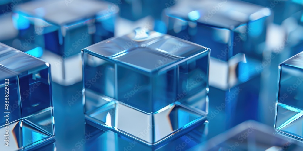 Fototapeta premium Glass cube close-up