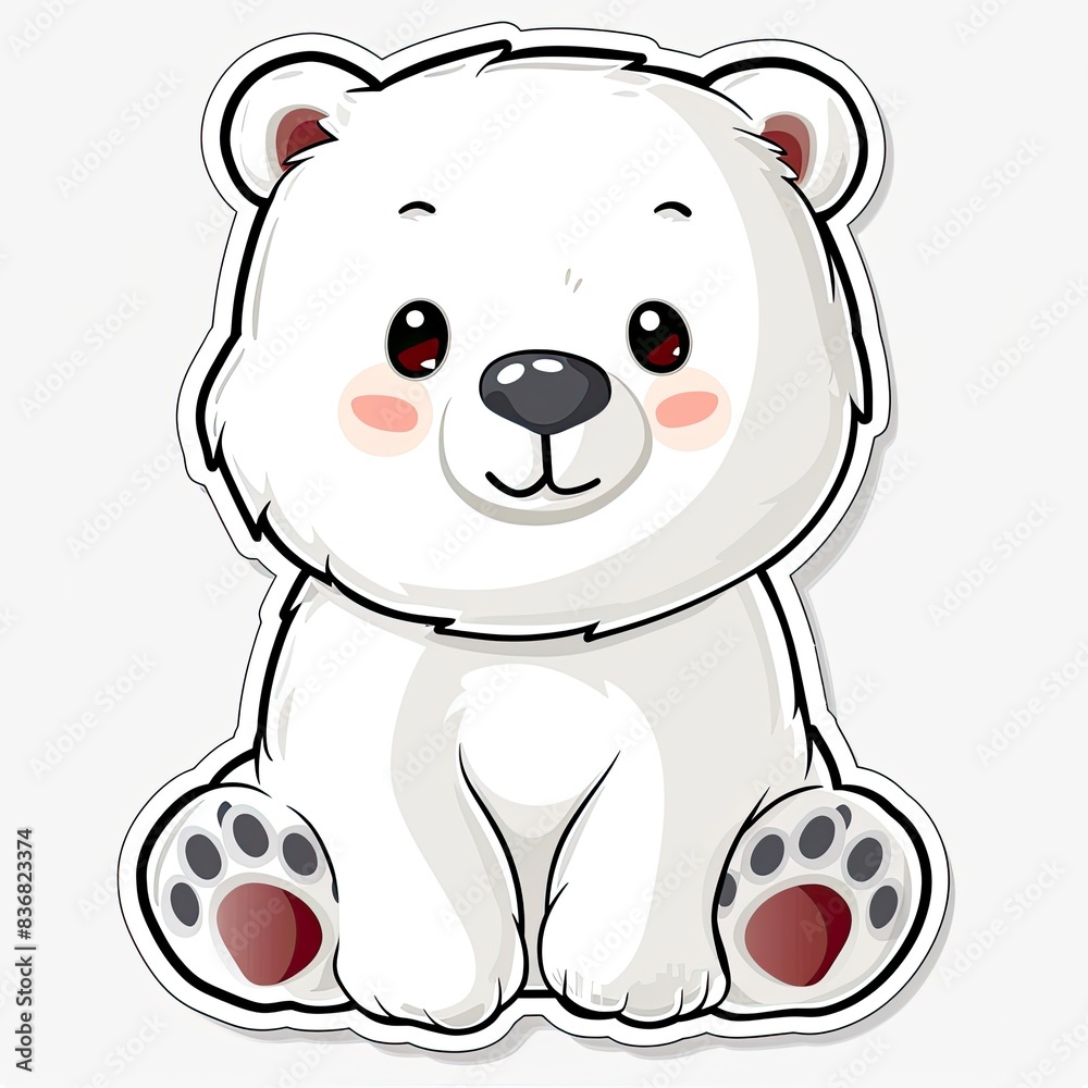 Obraz premium Cartoon Illustration of a Happy Polar Bear generated with AI