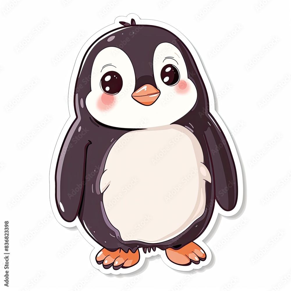 Fototapeta premium Cute Cartoon Baby Penguin Illustration generated with AI