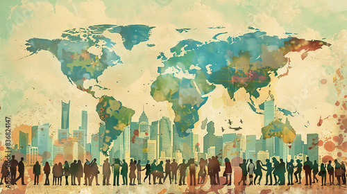 Craft a compelling World Population Day poster illustrating the global impact of population growth, advocating for sustainable practices and awareness about population-related issues.