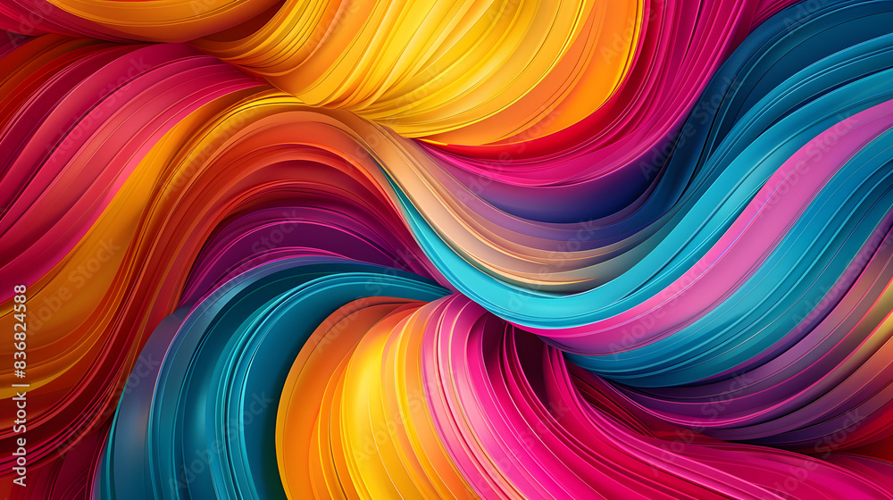 Naklejka premium Multi layers color texture 3D gradient. Carving art. Cover layout material design template. abstract decoration textured with wavy layers