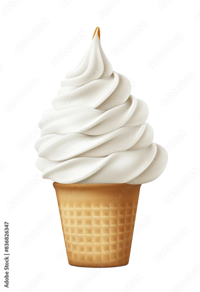 An ice cream cone isolated on white or transparent background. AI Generated. An ice cream cone isolated on white or transparent background. AI Generated.
