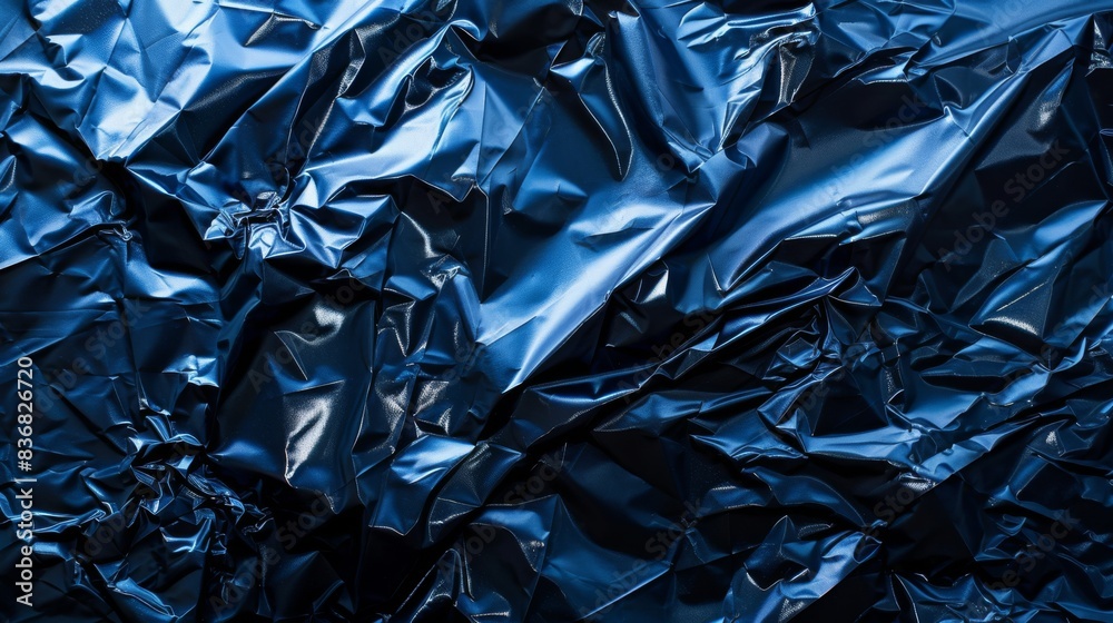 Shiny Crinkled Blue Metallic Foil Texture for Abstract Backgrounds Shiny Crinkled Blue Metallic Foil Texture for Abstract Backgrounds