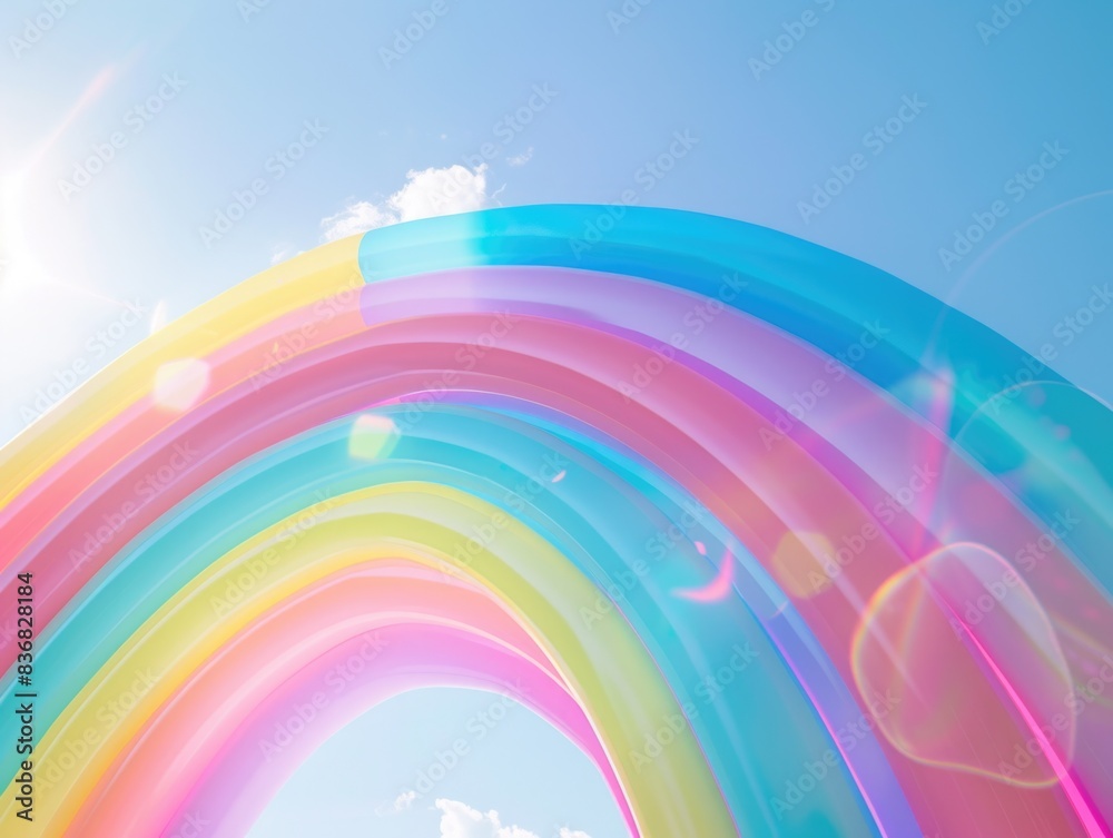 Rainbow against sunny sky Rainbow against sunny sky