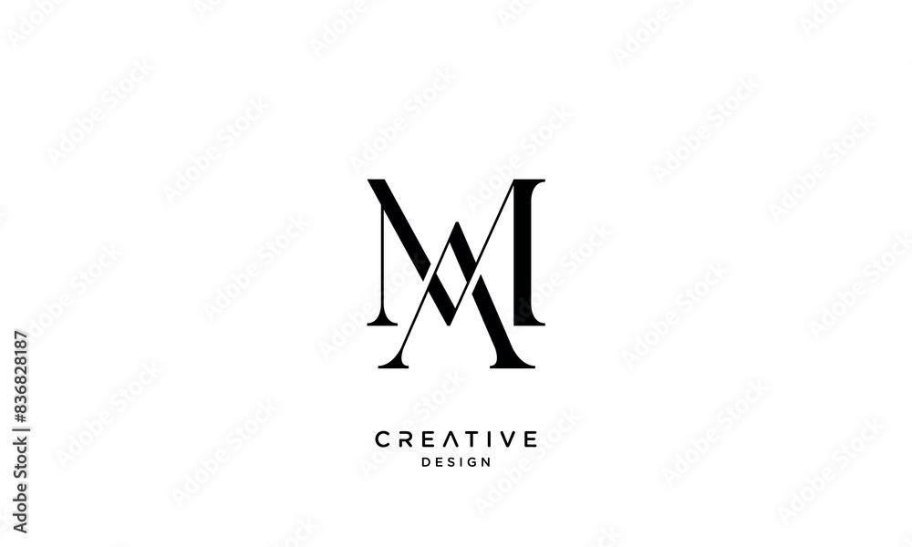 AM, MA, A, M, Abstract Letters Logo Monogram AM, MA, A, M, Abstract Letters Logo Monogram
