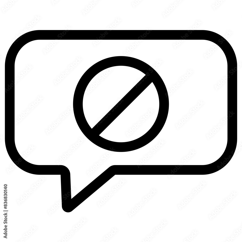 Outlined no communication - flat and modern icon Outlined no communication - flat and modern icon