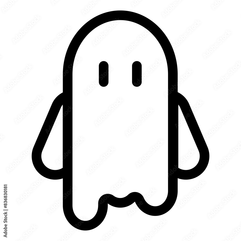 Fototapeta premium Outlined ghost - flat and modern icon