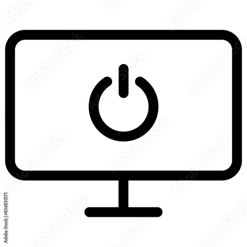 Outlined monitor off - flat and modern icon