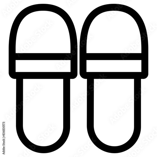 Outlined slippers - flat and modern icon