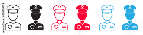 Policeman icon showing a uniformed officer, ideal for public safety campaigns and law enforcement materials
